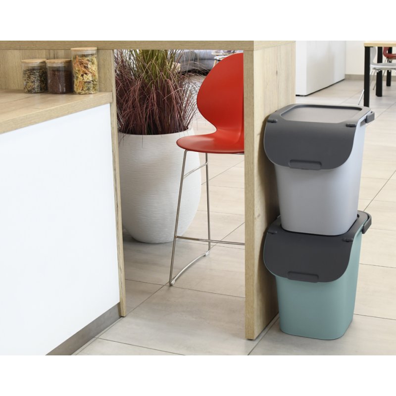 EDA bac de rangement TriHome, 40 litres, gris ciment/anthracite